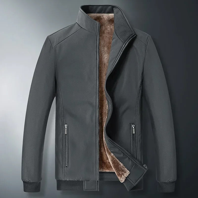 Men's fleece warm stand collar jacket