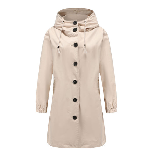 Women's Waterproof Rain Jacket - Hooded Lightweight Windbreaker - Outdoor Casual Wear