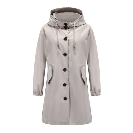 Women's Waterproof Rain Jacket - Hooded Lightweight Windbreaker - Outdoor Casual Wear