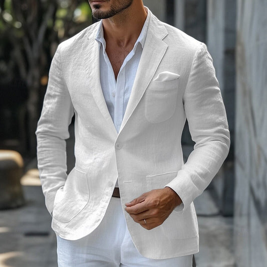 Men’s Blazer – Tailored Slim Fit – Breathable Blend – Single Button – Classic Lapel