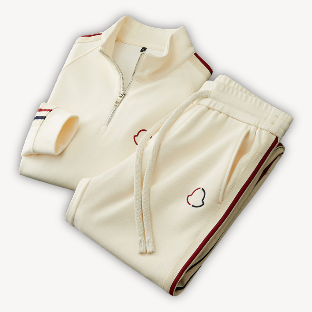 Men’s Tracksuit Set – Cotton Blend – Relaxed Fit – Zip-Up Jacket – Elastic Waist