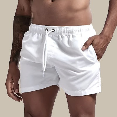Men’s Swim Shorts – Relaxed Fit – Quick-Dry Fabric – Mid-Thigh – Drawstring Waist