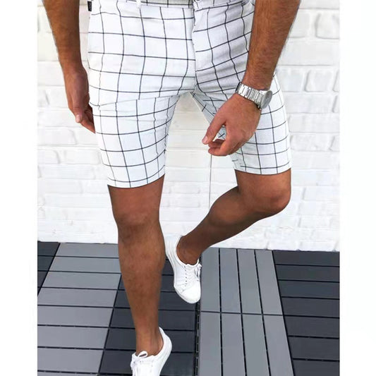 Men’s Plaid Shorts - Tailored Fit - Breathable Fabric - Above Knee Casual Wear