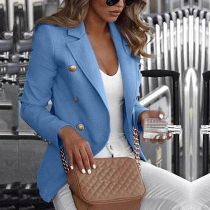 Women’s Blazer – Tailored Fit – Double-Breasted – Gold Buttons – Structured Silhouette