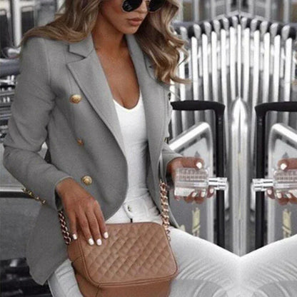 Women’s Blazer – Tailored Fit – Double-Breasted – Gold Buttons – Structured Silhouette