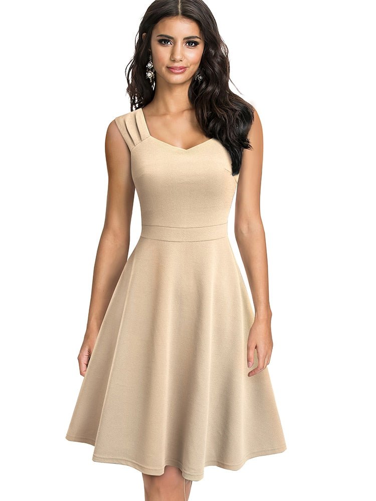 Women's Lightweight Flare Swing Dress - Party Wear