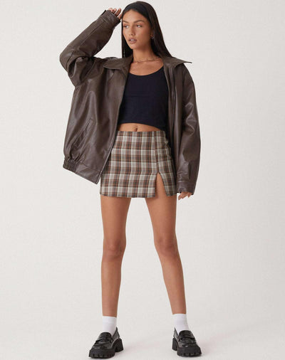 Women’s Leather Jacket – Oversized Fit – Hip Length – Zipper Front – Casual Style