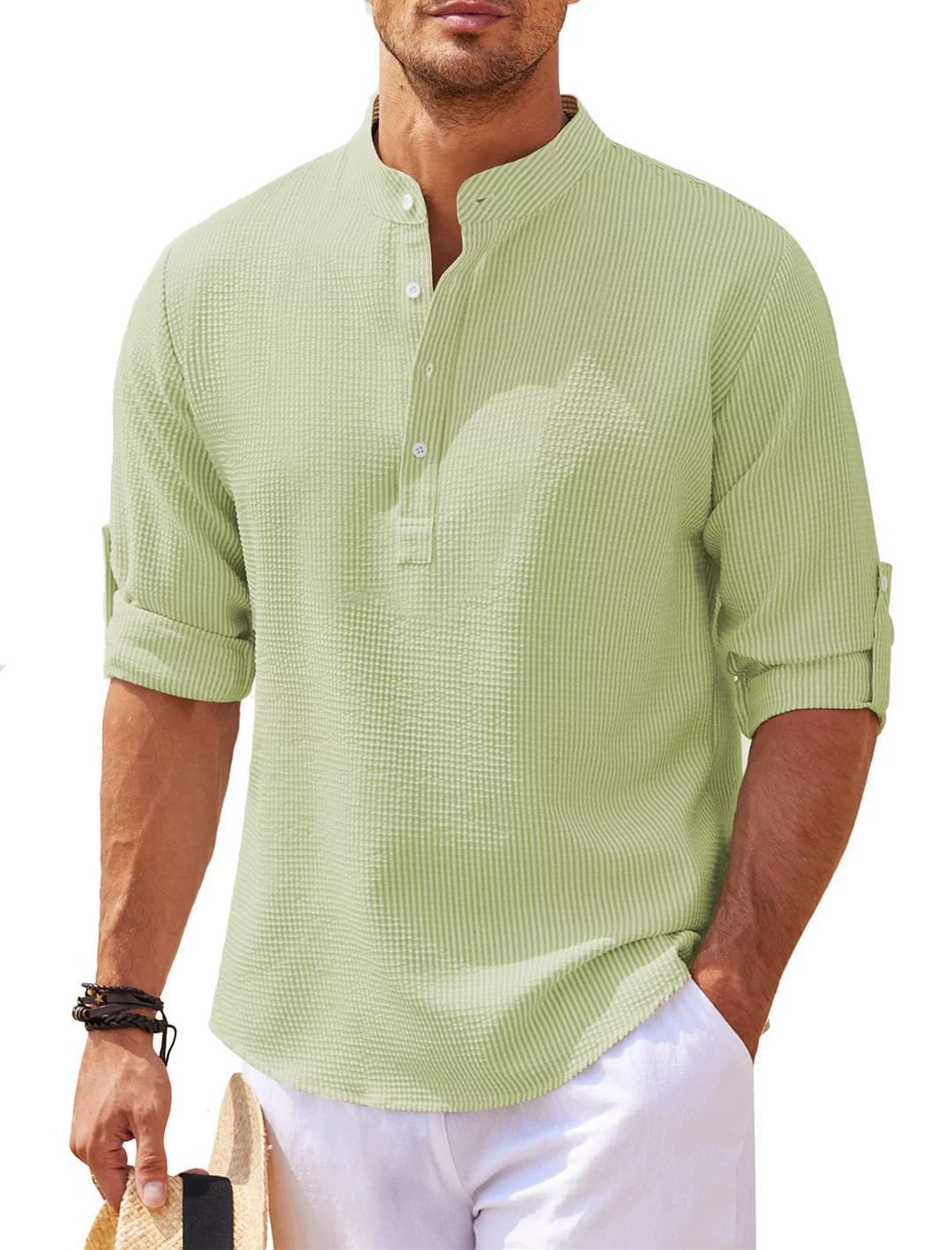 Lightweight Men's Mandarin Collar Shirt