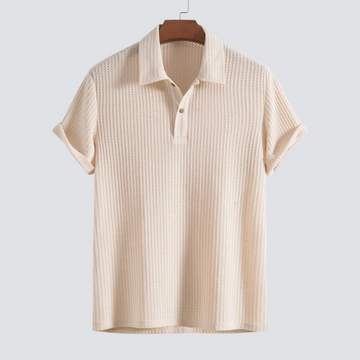 Lorenzo – casual wafelbrei polo met korte mouwen