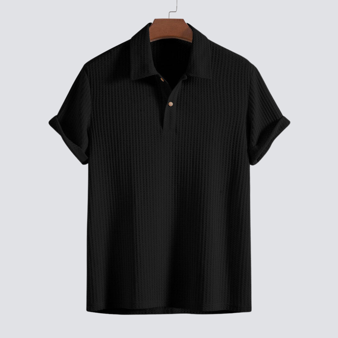 Lorenzo – casual wafelbrei polo met korte mouwen