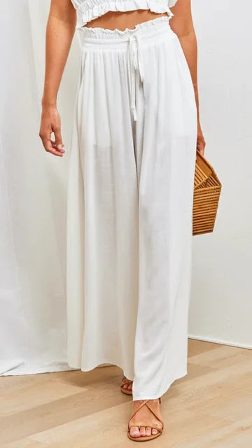 Loose-fitting women's trousers with drawstring