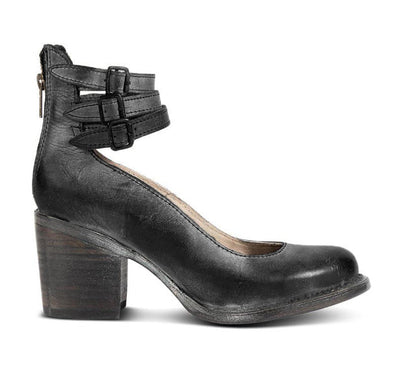 Women's ankle boots with buckle and block heel