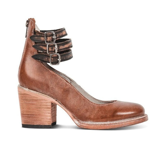 Women's ankle boots with buckle and block heel