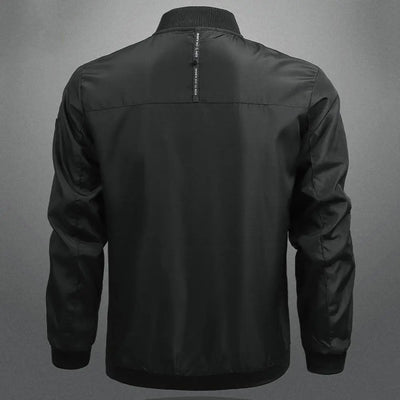 Men’s Bomber Jacket - Stand Collar - Zipper Closure - Soft Breathable Fabric - Versatile Casual Wear