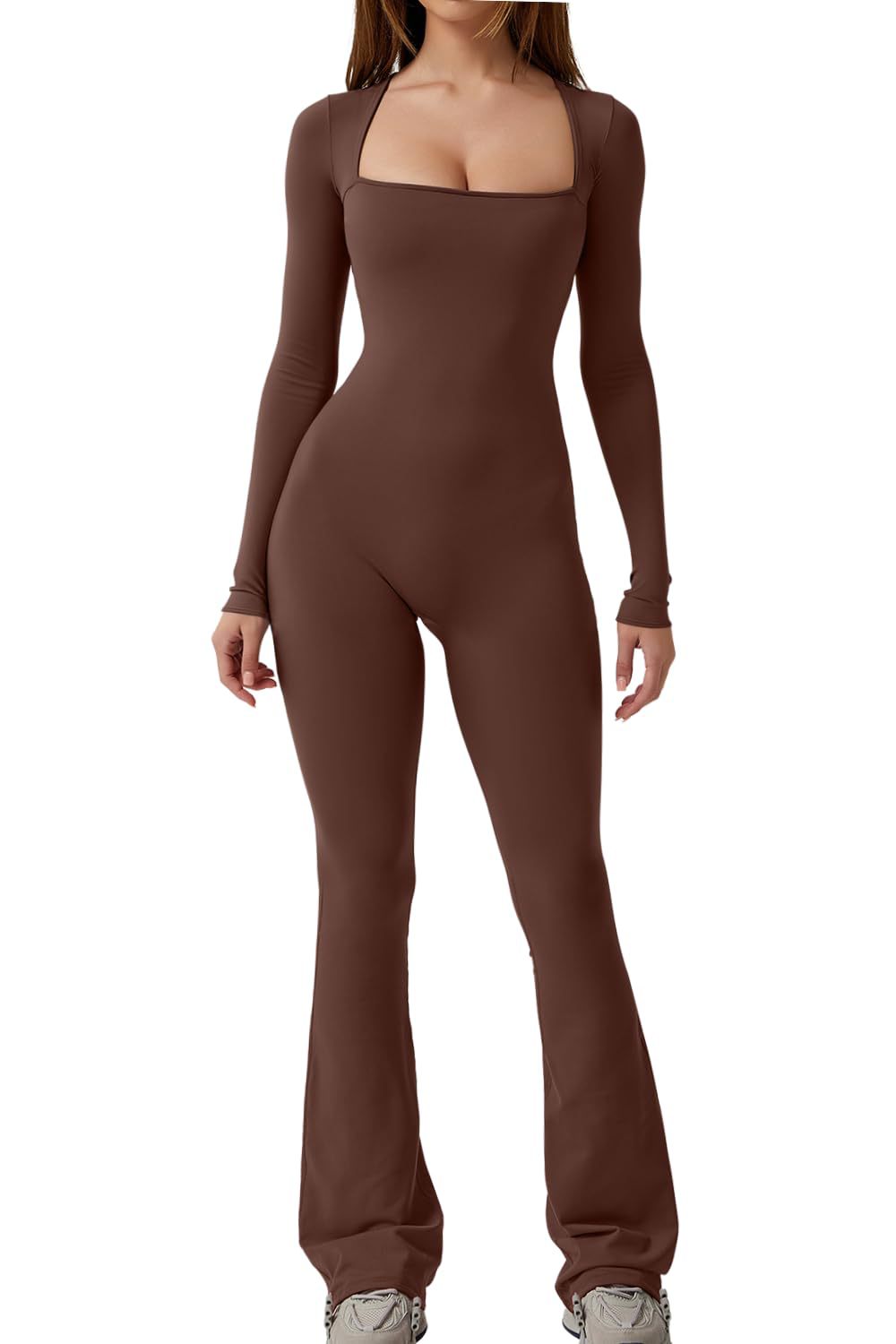 Women’s square neck long sleeve jumpsuit