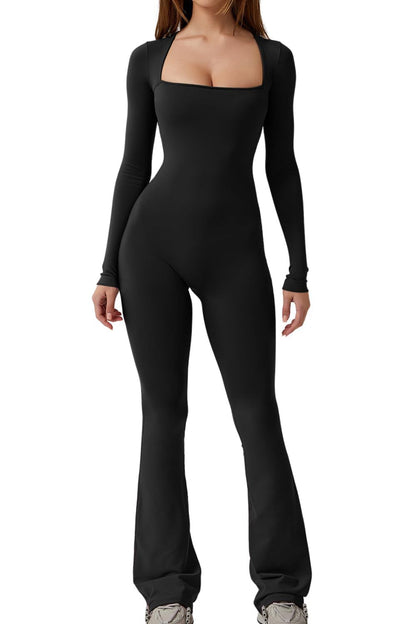 Women’s square neck long sleeve jumpsuit