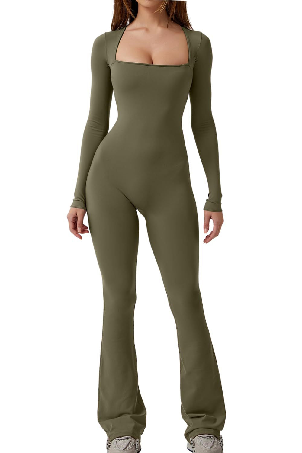 Women’s square neck long sleeve jumpsuit