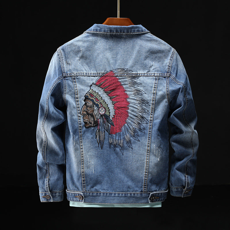 Men's edward indian embroidery denim jacket