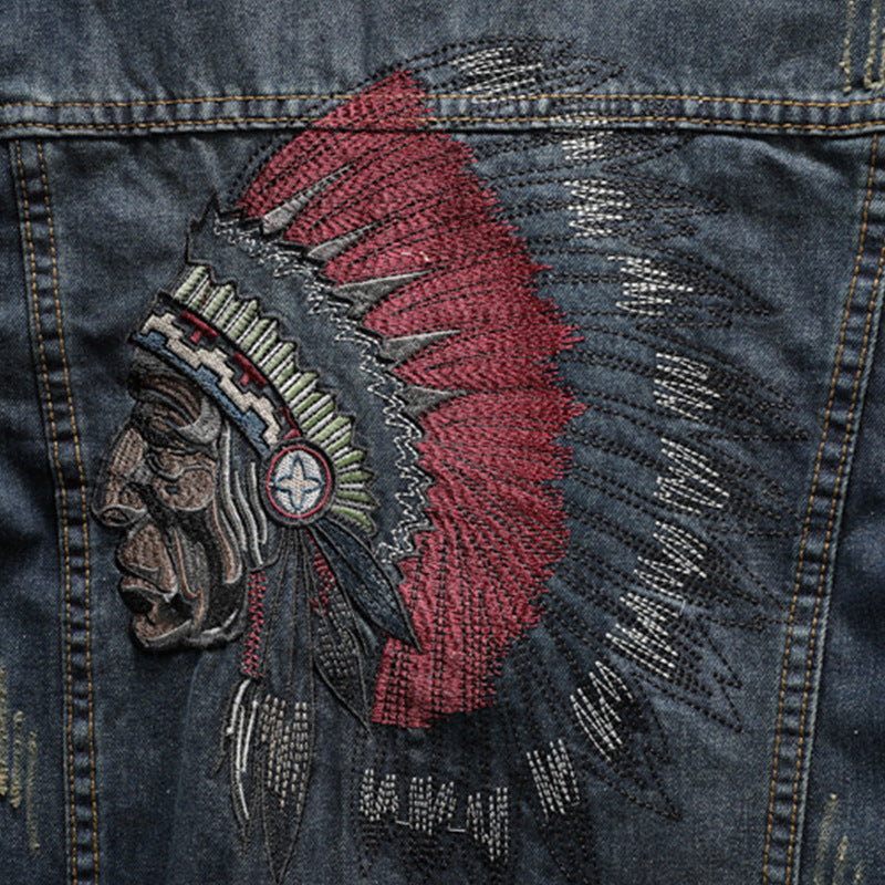 Men's edward indian embroidery denim jacket