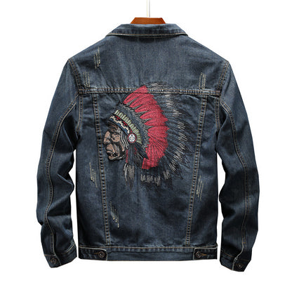 Men's edward indian embroidery denim jacket