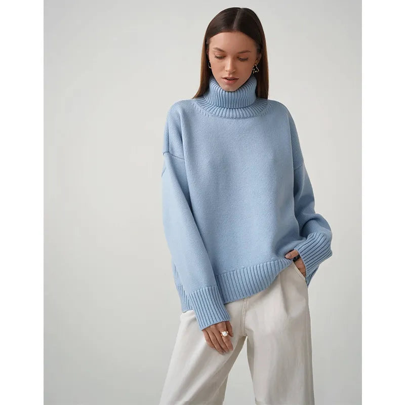 Women's turtleneck knitted sweater