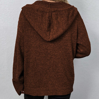 Women's comfortable hooded cardigan