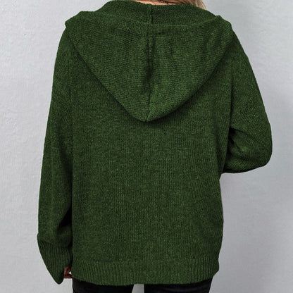 Women's comfortable hooded cardigan