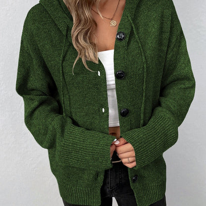 Women's comfortable hooded cardigan