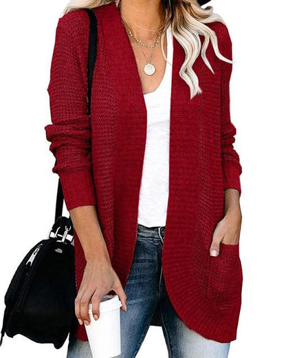 Women's cozy knit cardigan sweater handy pockets