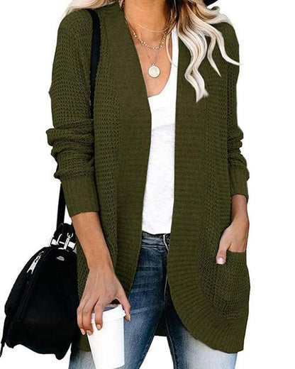 Women's cozy knit cardigan sweater handy pockets