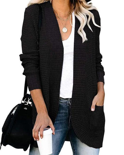 Women's cozy knit cardigan sweater handy pockets