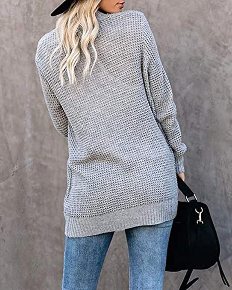 Women's cozy knit cardigan sweater handy pockets