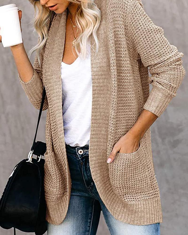 Women's cozy knit cardigan sweater handy pockets