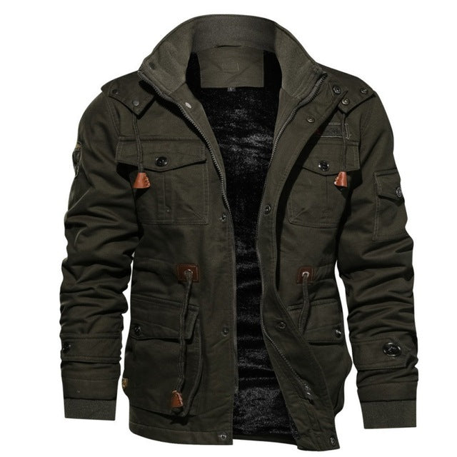 Men's loose fit casual jacket with flap pockets