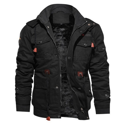 Men's loose fit casual jacket with flap pockets