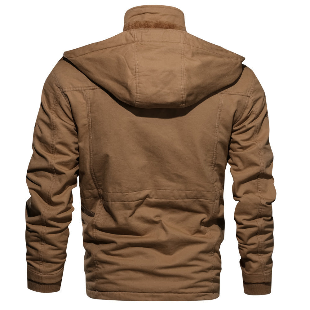 Men's loose fit casual jacket with flap pockets