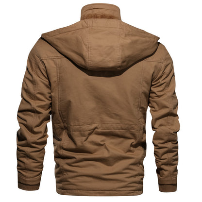 Men's loose fit casual jacket with flap pockets