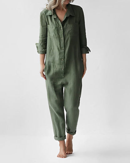 Women's green jumpsuit