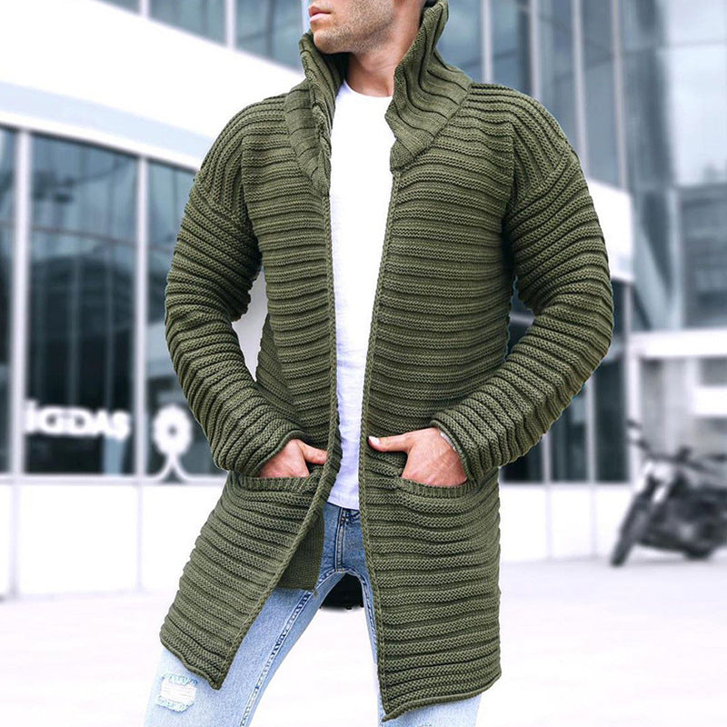 Men's solid color knitted turtleneck sweater vest