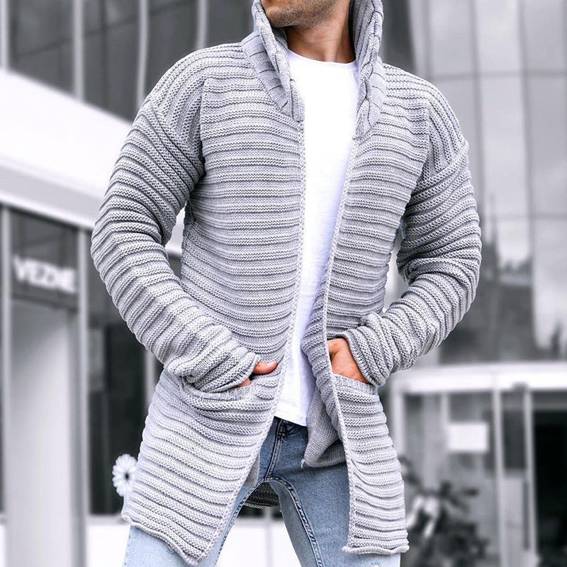 Men's solid color knitted turtleneck sweater vest