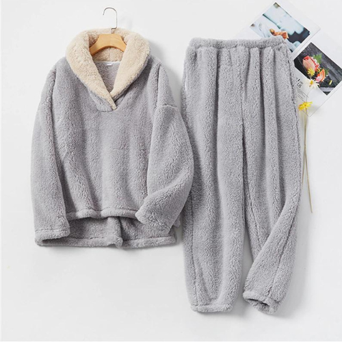 Women's fluffy night fleece - pajama set